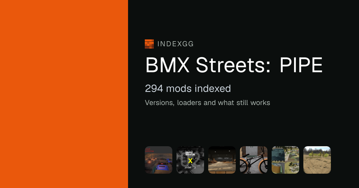 BMX Streets: PIPE mods